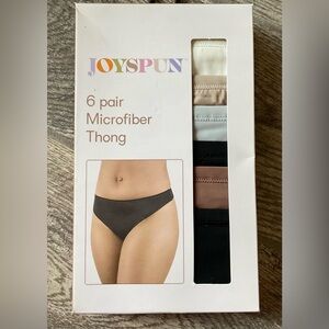 New in box 6 pairs of Joyspun microfiber thong panties size XXXL Multicolor